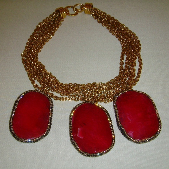Gold-Tone and Lucite Multi-Strand Necklace - Picture 9 of 14